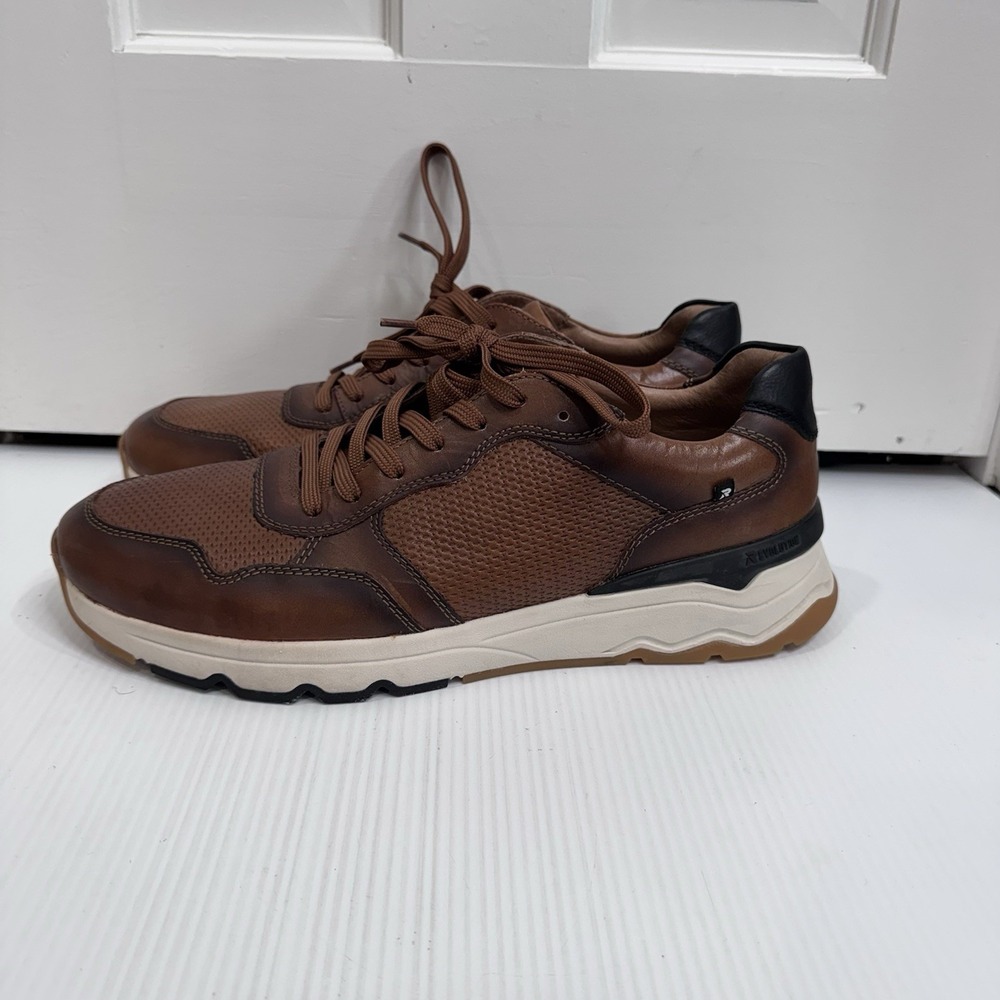 Rieker Revolution Mens 47 Brown Leather Comfort Sneakers Walking Shoes - Picture 2 of 10
